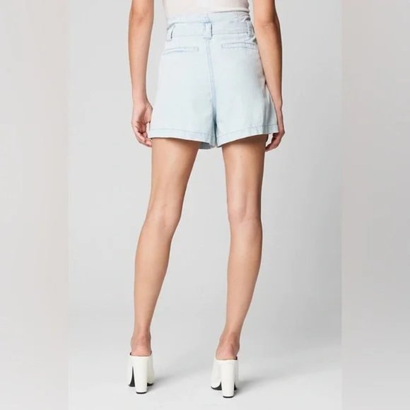 Blank NYC Inside Friend Belted Paperbag Light Wash Shorts Size 25 - Picture 2 of 11